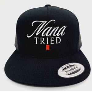 Nana Tried Flat Bill Trucker Mesh
Snapback Black